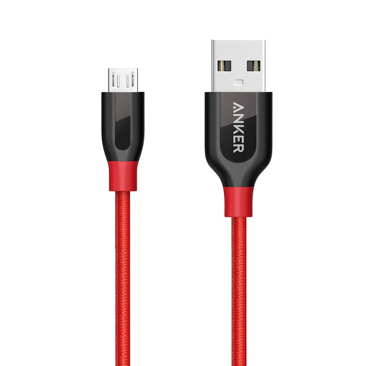 Anker Powerline+ 90 cm / 0.9 m Micro USB Kabel, Das hochwertige, schnellere & beständigere Ladekabel für Samsung, Nexus, LG, Motorola, Android Smartphones und weitere (Rot)