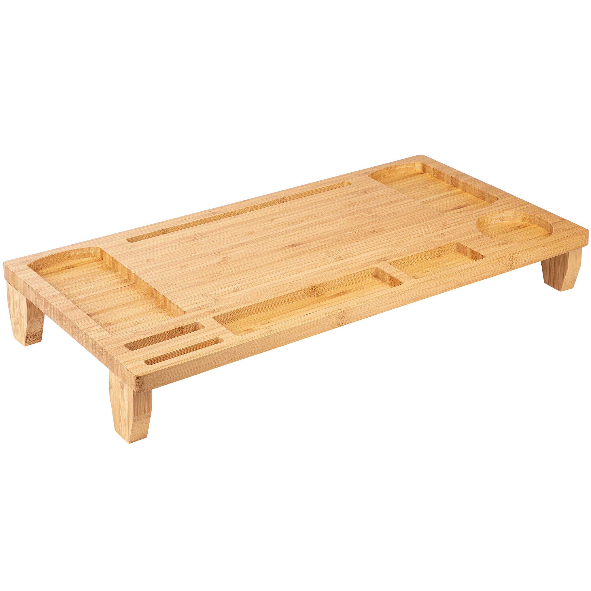 ONVAYA® Monitorständer Bambus, Multifunktionaler Schreibtisch Organizer, Laptopständer, Bildschirmerhöhung, Notebookständer