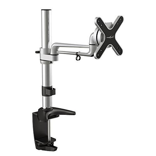 PureMounts PM-STYLE-DM-23B Schreibtisch Halterung für Monitore bis 71cm (28 Zoll), schwenkbar, neigbar, drehbar, VESA 100, Armlänge: 1x ca.16cm