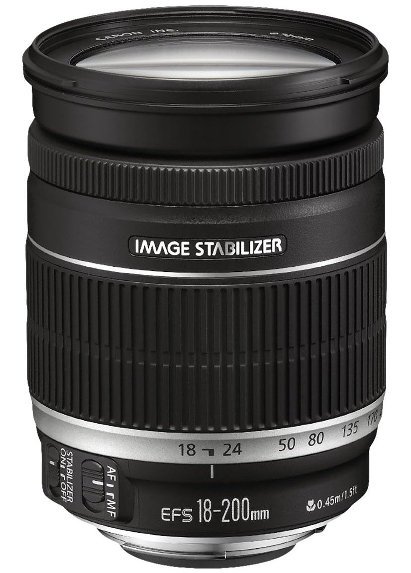 Canon Zoomobjektiv EF-S 18-200mm F3.5-5.6 IS für EOS (72mm Filtergewinde, Bildstabilisator, Autofokus) schwarz