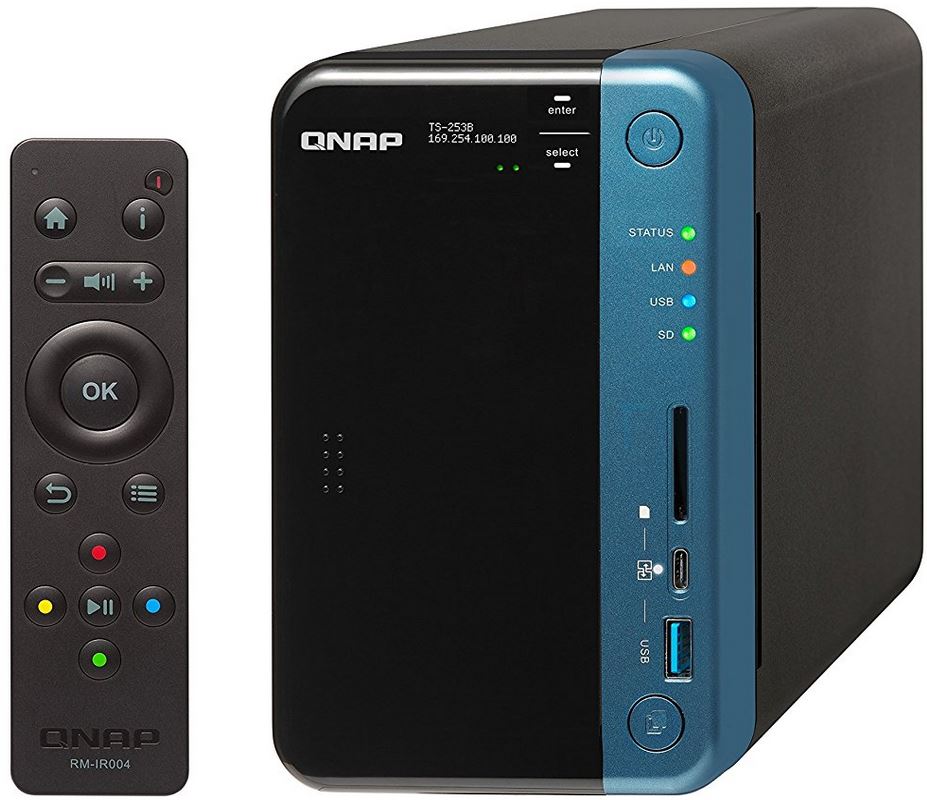 QNAP TS-253B-4G Desktop NAS Gehäuse mit 4 GB DDR3L, Powerful 2-Bay Storage Server