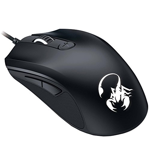 Scorpion M8-610 Black Gamingmaus 6-Tasten 100 und 8200 DPI Hintergrundbeleuchtung 5 Profile je 10 Makros 2m textilummanteltes Kabel