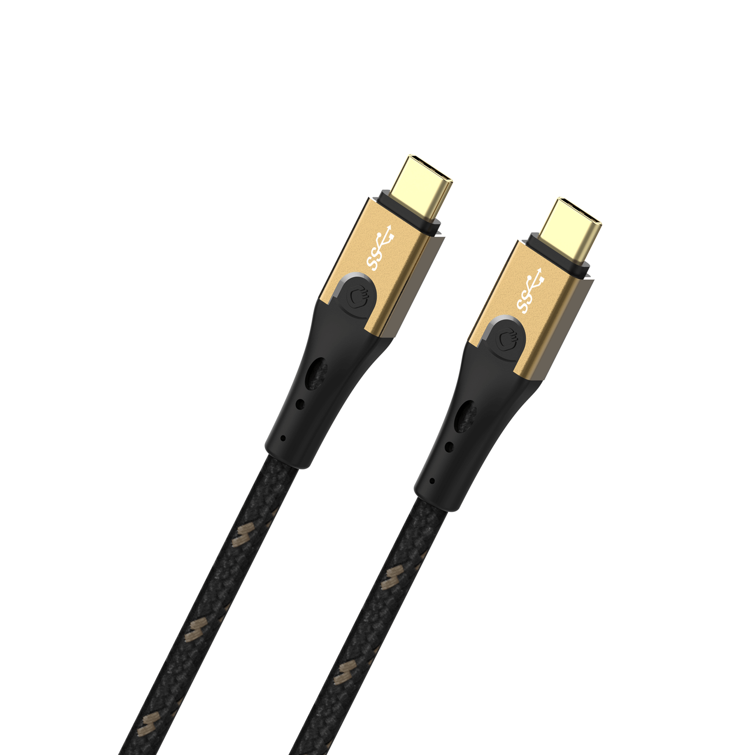 Oehlbach Primus USB-Kabel Typ C zu Typ C - State of the Art - Super Speed 10 Gbit-s 40W Fast Charge Schnellladung hochflexibel HPOCC 3 Fach Schirmung 4K 60Hz 3 m, Schwarz-Gold