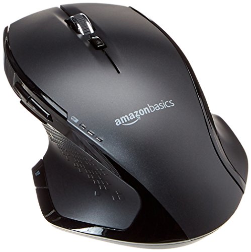AmazonBasics - Ergonomische kabellose Maus mit Schnell-Scrolling, normale Größe