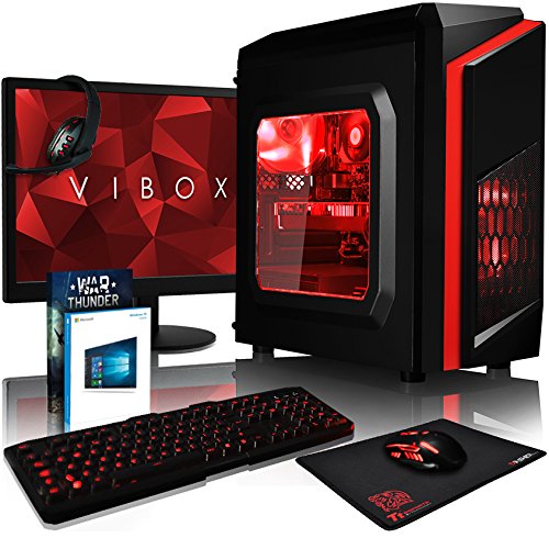 VIBOX Pyro GS760-280 Gaming PC Computer mit Spiel Bundle, Windows 10 OS, 22 Zoll HD Monitor (4,2GHz Intel i7 Quad-Core Prozessor, Nvidia GeForce GTX 1060 Grafikkarte, 32GB DDR4 RAM, 2TB HDD)