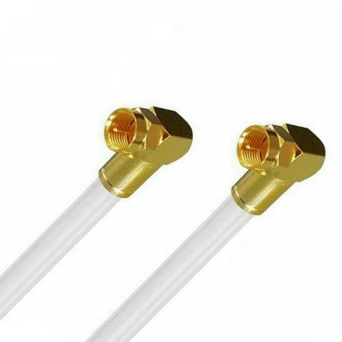 Satkabel Antennenkabel Koaxkabel RG6 Gold Edition Winkel - Winkel 135dB HD 4K 8k HQ 7mm Weiß 30m