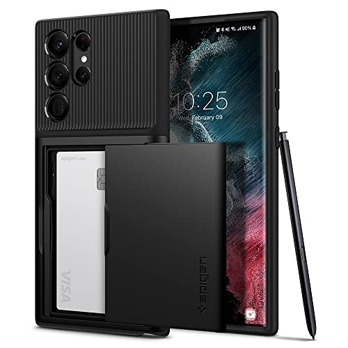 Spigen Slim Armor CS Hülle Kompatibel mit Samsung Galaxy S22 Ultra -Schwarz
