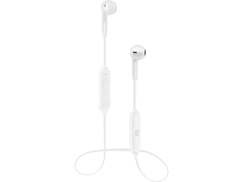 ISY IBH-3700-1-WT, In-ear Bluetooth Kopfhörer mit erstklassigem Sound, Weiß