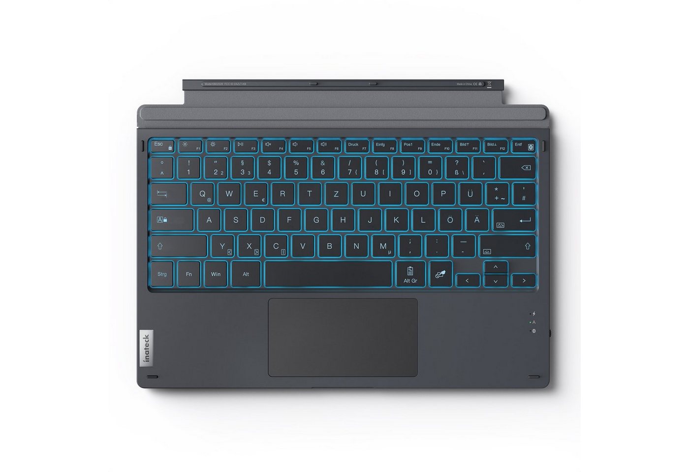 Inateck Tastatur für Surface Pro 7/7+/6/5/4, beleuchtet mit Touchpad und 7-Farben-Hintergrundbeleuchtung