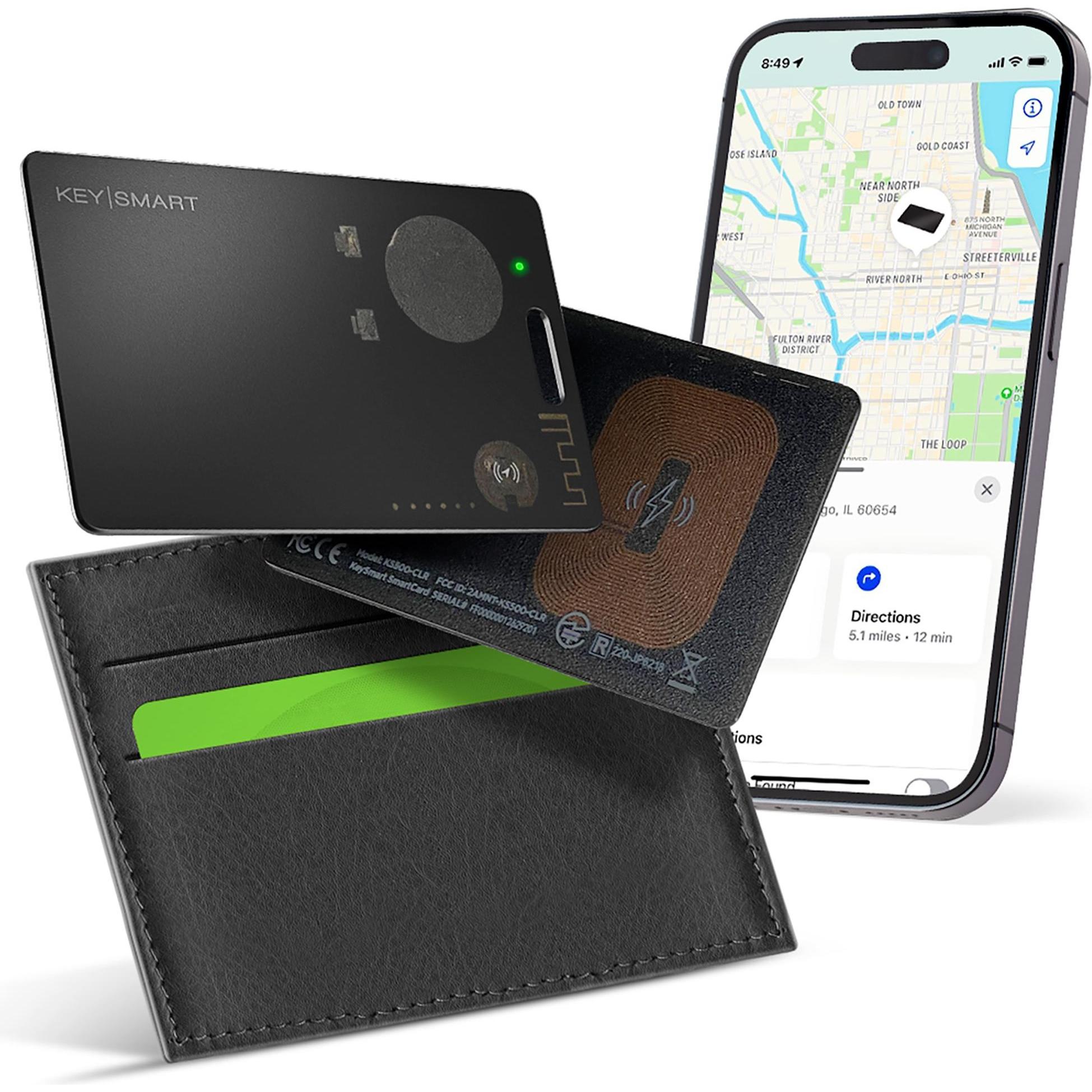 Key Smart Smartcard, Tracker für iOS mit IPX7 Wasserschutz, schwarz, Qi-Ladefunktion, ein Jahr Akkulaufzeit