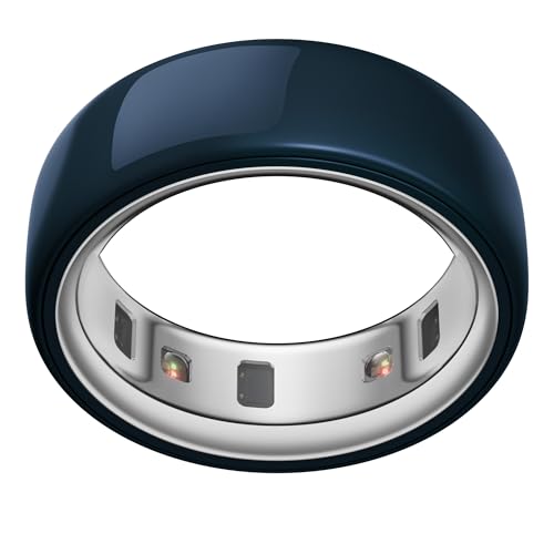 Oura Ring 4 Ceramic, Smart Ring mit 40+ biometrischen Werten, Blau (Midnight, Größe 11)