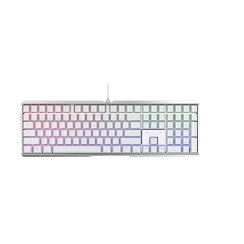CHERRY MX Board 3.0 S, kabelgebundene Gaming-Tastatur mit RGB-Beleuchtung, US-Internationales Layout (QWERTY), MX Blue Switches, weiß
