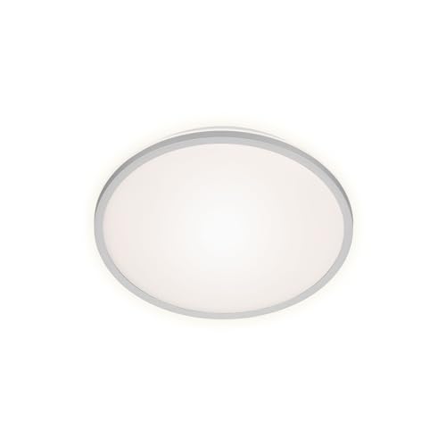 BRILONER Leuchten - LED Deckenleuchte mit Backlight-Effekt, 15 Watt, 1500 Lumen, 4000 Kelvin, Weiß-Silberfarbig, 280x42mm