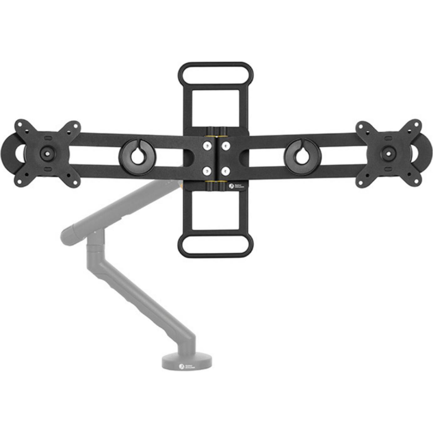 Bakker Elkhuizen BNEBUC BE Universal Crossbar, ergonomische Monitor Halterung für zwei Bildschirme, 35 Zoll, Schwarz, voll verstellbar