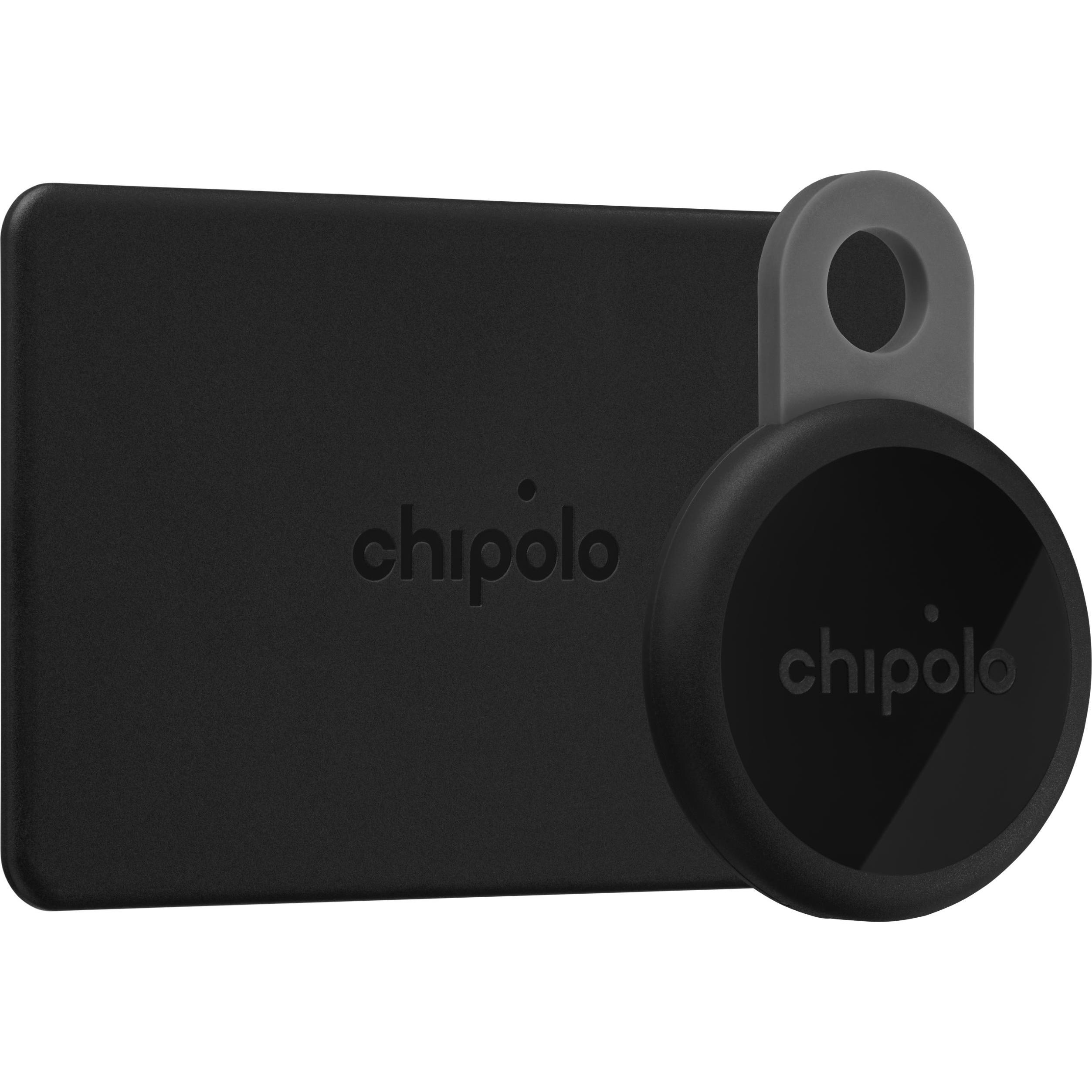 Chipolo LOOP & CARD, Tracker mit Apple & Google Find My Integration, wiederaufladbar mit 6 Monaten Akkulaufzeit, Schwarz