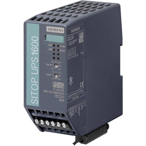 Siemens 6EP4134-3AB00-0AY0 Unterbrechungsfreie Stromversorgung (USV) mit intelligenter Batteriemanagement-Funktion, USB/Ethernet/PROFINET-Kommunikation, TIA-Integration und Fernüberwachungsfunktion, silber