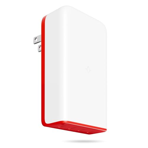 TwelveSouth PlugBug Travel 120W, USB-C Ladegerät mit Find My, kompaktes Design in Weiss und Rot, 4 Anschlüsse