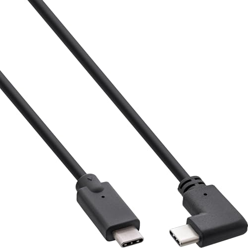 InLine USB-C Kabel gewinkelt, USB 3.2 Gen.2x2, 20Gb/s, Power Delivery 100W, 1m, schwarz