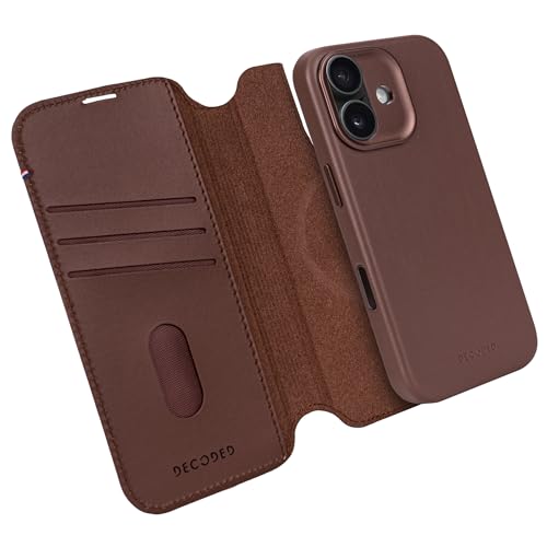 Decoded 2-in-1 Lederhülle für iPhone 17, Abnehmbare Wallet aus Premium ECCO Leder, MagSafe kompatibel, Fallschutz, Kratzfest, Braun