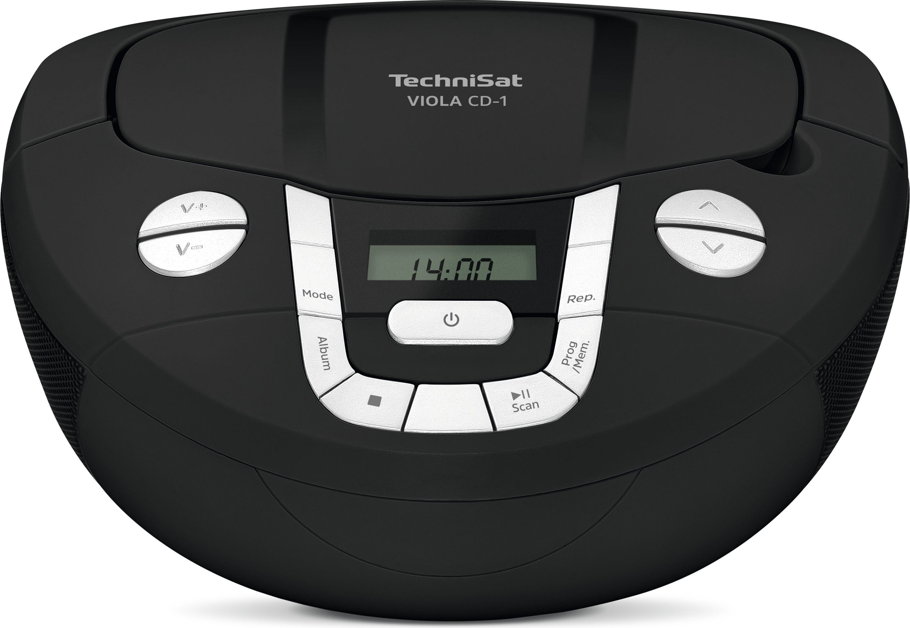 TechniSat Viola CD-1 - tragbarer Stereo CD-Player, Boombox mit Tragegriff, UKW, Bluetooth, 2 x 1 Watt