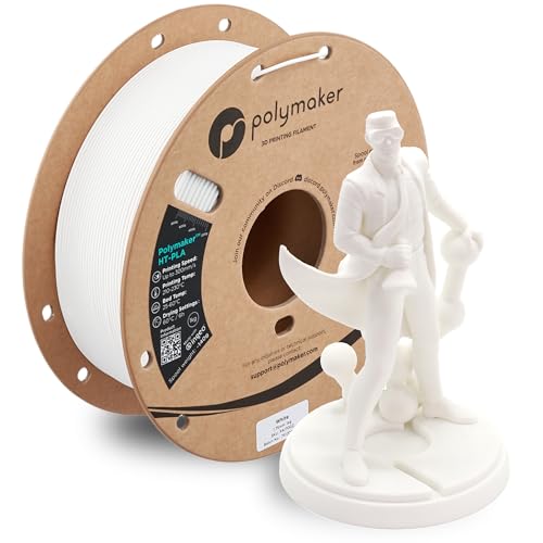 Polymaker HT-PLA-GF, 3D Filament mit Hitzebeständigkeit bis 114,7 °C, 1000 g, Weiss