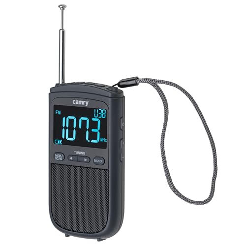 Camry CR 1905 Mini-Radio, tragbar mit LCD-Anzeige, USB-C, 20 Sender, Alarm- und Sleep-Funktion, 6x2x11cm