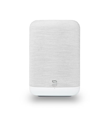 Bluesound Pulse Flex, kabelloser Hi-Res All-in-One-Bluetooth-Lautsprecher mit AirPlay 2, Spotify Connect, Alexa Skills und Multiroom-Audio – (Weiß/Pebble)