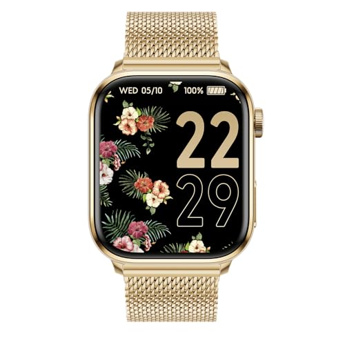 Ice-Watch ICE Smart 2.0 Smartwatch, goldfarben mit Milanaiseband, AMOLED Display, Herzfrequenzmessung, Schlaftracker, wasserdicht IP68