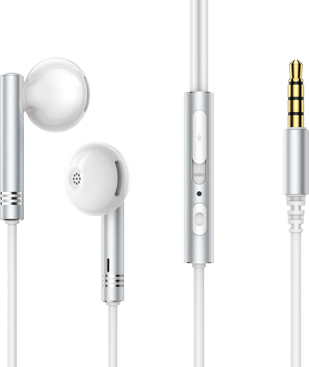Joyroom Wired Series Jr-Ew06 Metall Kopfhörer - Silber und Weiß, Kristallklarer Klang und bequemer Tragekomfort