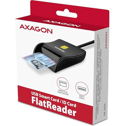 AXAGON CRE-SM3N USB Smart Card FlatReader - Kartenlesegerät von AXAGON