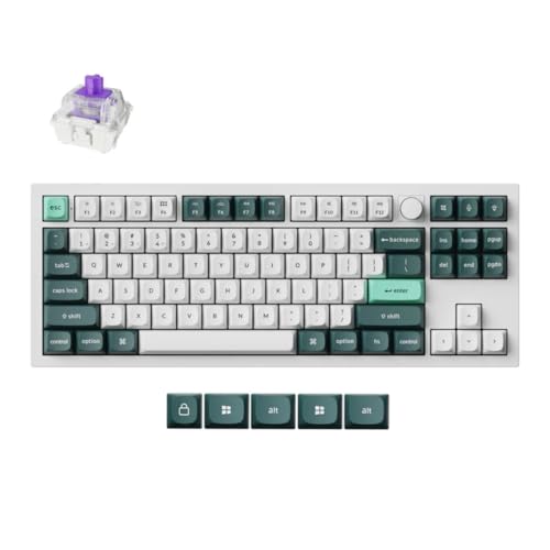Keychron Q3 HE Wireless Custom Mechanical Tastatur, 80% ANSI Layout, Programmierbar QMK/VIA, Vollaluminium, Bluetooth/Wired, RGB, Hot-Swapable Hall Effect Gateron Magn, Weiß