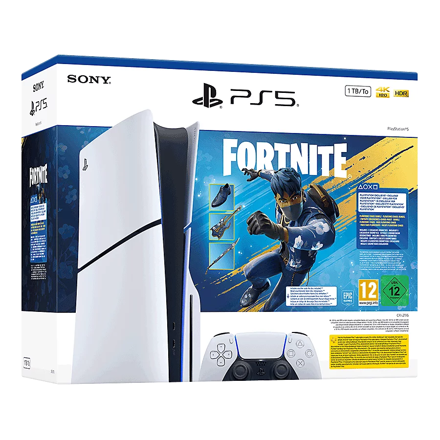 Sony PlayStation 5 Konsole 1 TB – Fortnite Flowering Chaos Bundle mit exklusiven Inhalten und farbenfrohem Design