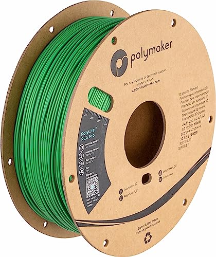 Polymaker PolyLite PLA PRO, 1.75mm 3D-Druckfilament in Grün, hohe Zähigkeit und Steifigkeit, 1kg