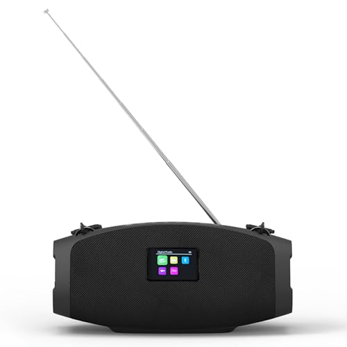 Xoro Outdoor Radio DAB 800, IP44 wasserfest, Bluetooth, Akku bis 12 Stunden, 2x10W DSP Stereoboxen, schwarz