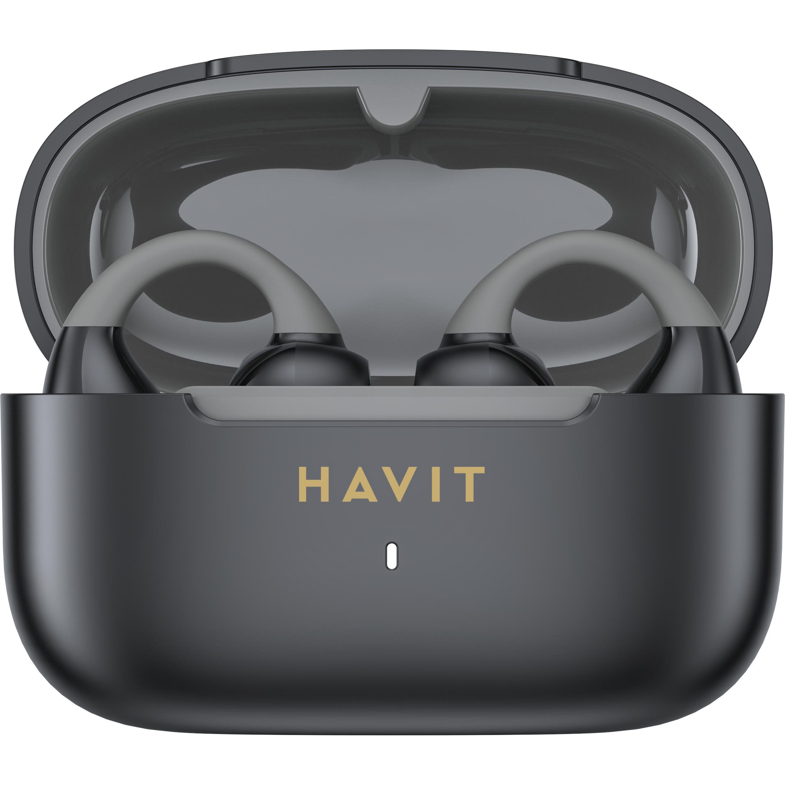 Havit OWS910, Kabellose TWS-Kopfhörer mit Bluetooth 5.3, 6h Akkulaufzeit, IPX4 wasserfest, schwarz
