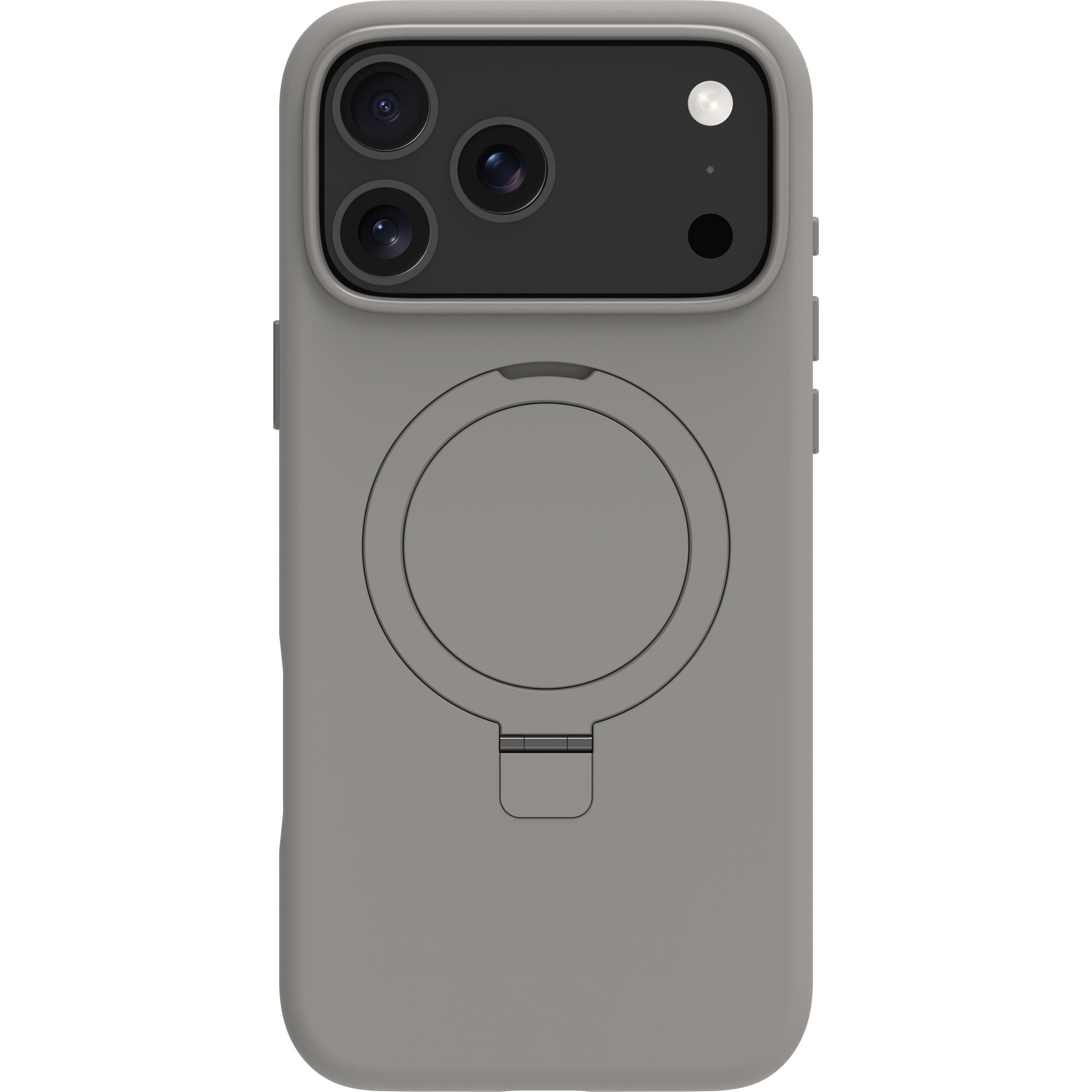 dbramante1928 Roskilde MagSafe Kick ICON, Smartphone Hülle für Apple iPhone 17 Pro Max, Grau, kratzfest, langlebig, integrierter Ständer, aus recycelten Materialien