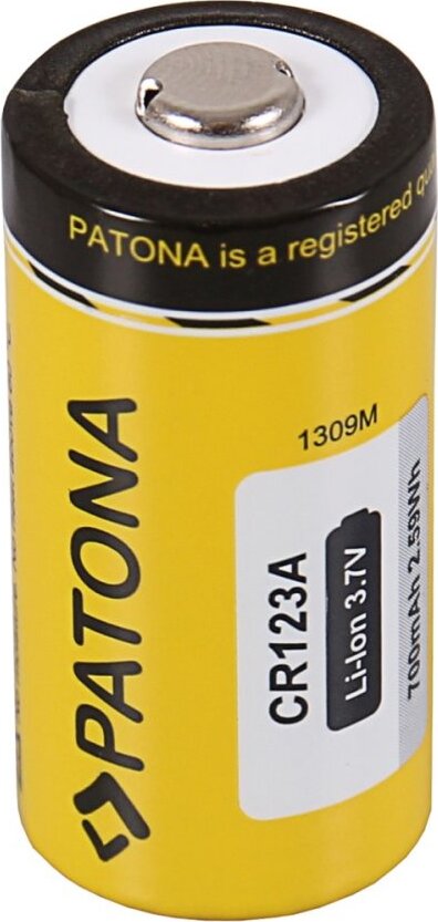 PATONA Akku CR123A 16340 Li-Ion 3,7V 700mAh, wiederaufladbare Zelle für Digitalkameras und LED-Taschenlampen