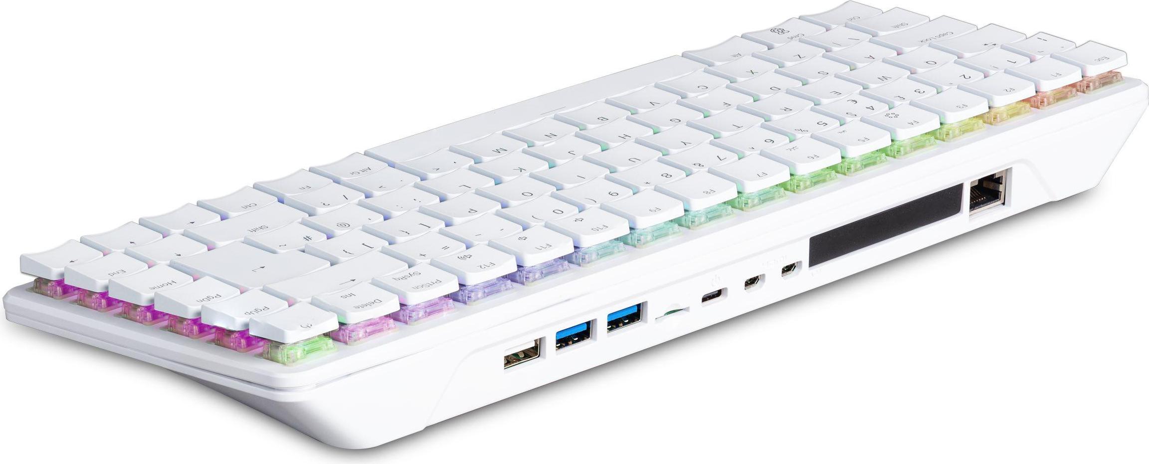 Raspberry Pi 500+, Einplatinencomputer mit 16 GB RAM, 256 GB SSD, RGB-LEDs und integriertem Aluminium-Kühler, US-Layout