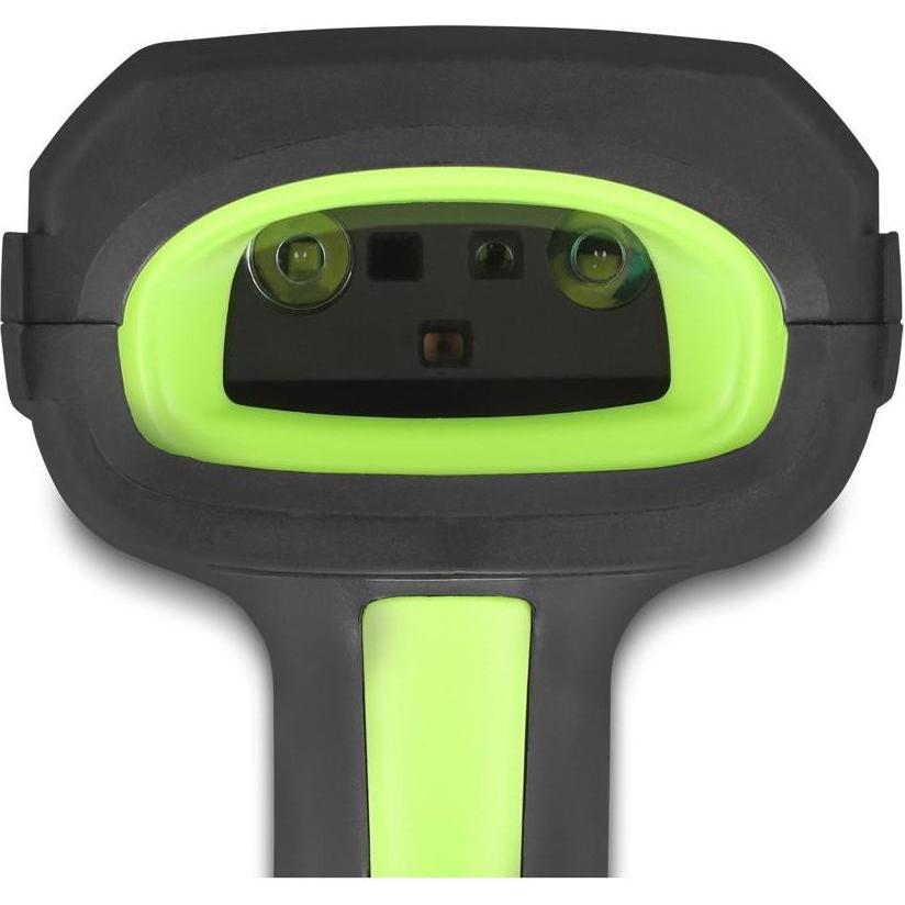 Delock Industrie Barcode Scanner 1D und 2D, kabelloser Handscanner für 433 MHz, robust, Schwarz-Grün