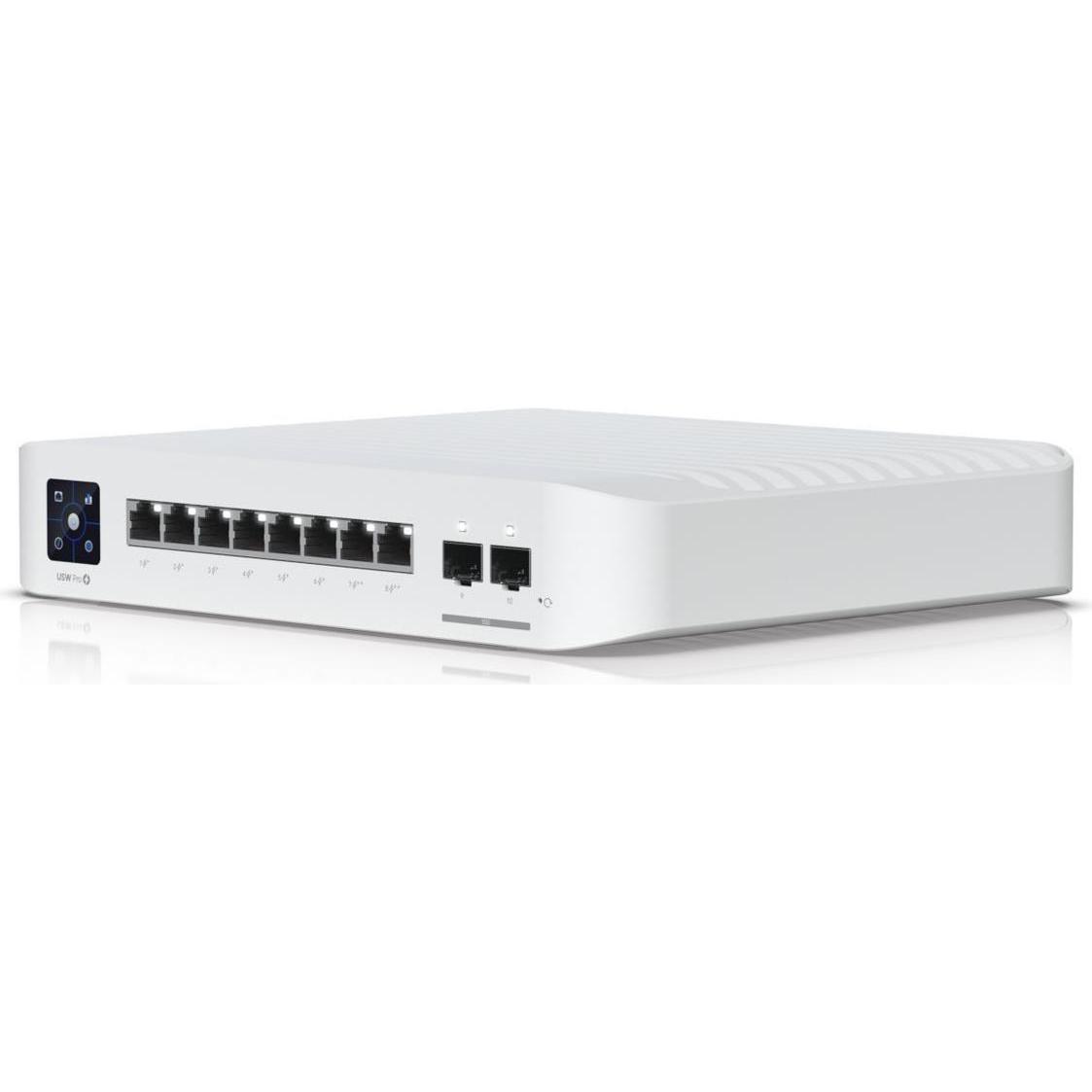 Ubiquiti Switch UniFi 8x10G RJ45/2xSFP+, Managed PoE++ Switch mit 155W und 1,3" Touchscreen (8 Ports)