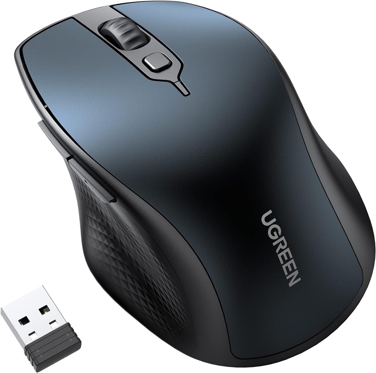 UGREEN MU101 ergonomische Bluetooth / 2,4 GHz Maus, Weiß kabellose Maus (DPI: 1000 / 1600 / 2000 / 4000, ergonomisch)