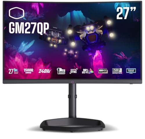 Cooler Master GM27QP, 27 Zoll QHD Curved Monitor, schwarz, VA-Panel, 240Hz, Adaptive-Sync