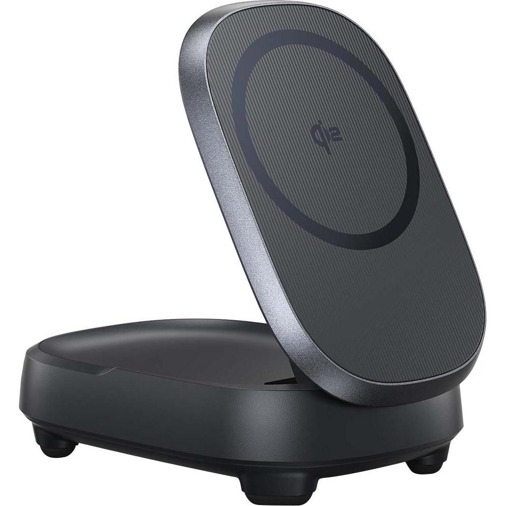 INIU MagPro 15W Qi2 MagSafe Ladestation, klappbar mit einziehbarer Halterung, wireless Charger, schwarz