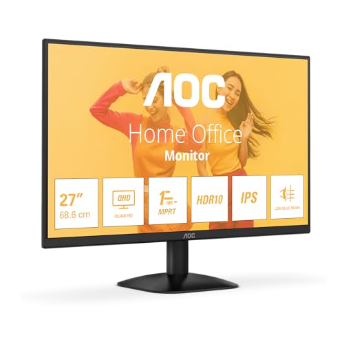 AOC Q27B35E 27 Zoll QHD-Monitor, 75 Hz, IPS, 1 ms MPRT, Adaptive Sync, HDR10, Schwarz