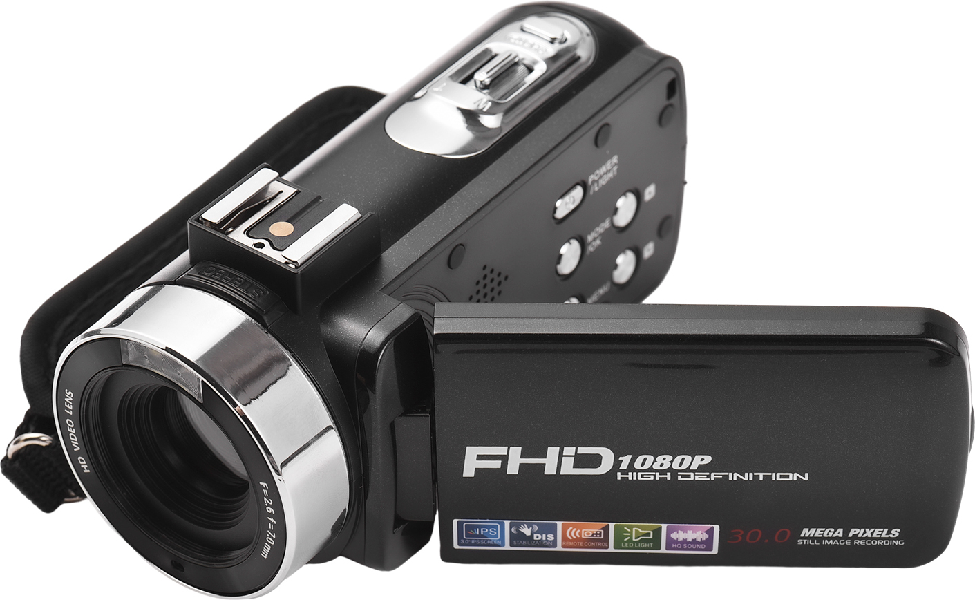 KKmoon 1080P digitale Videokamera, FHD-Camcorder mit 30 MP, 18-fachem Digitalzoom, 3,0-Zoll-IPS-Bildschirm, Autofokus und Gesichtserkennung, inkl. 2 Batterien und Fernbedienung für YouTube-Vlogging