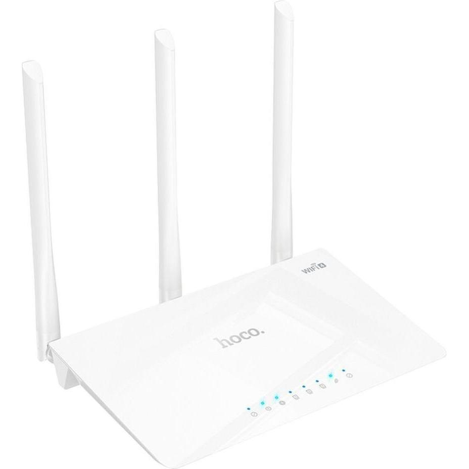 Hoco WiFi4 HI30, WLAN Router in Weiß mit Dual-Band (802.11n), 300 Mbit/s und 100 Ports