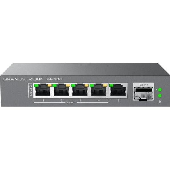 Grandstream GWN7700MP, unmanaged Netzwerk Switch mit 6 Ports, 2,5 Gbit/s, 4 PoE-Ports & SFP+-Unterstützung