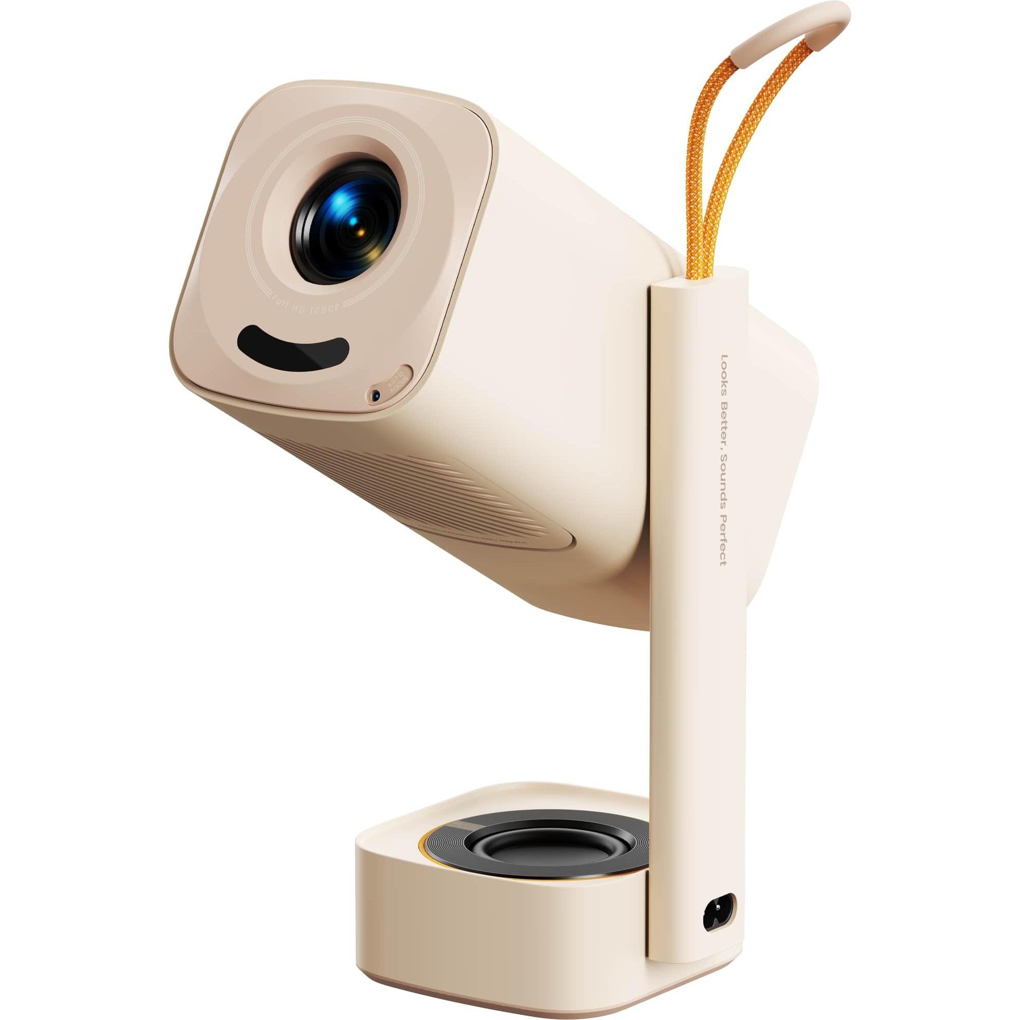 Yaber T1 Pro Portabler Filmprojektor, Full HD 1920x1080, 220 lm, Dolby Audio, Beige