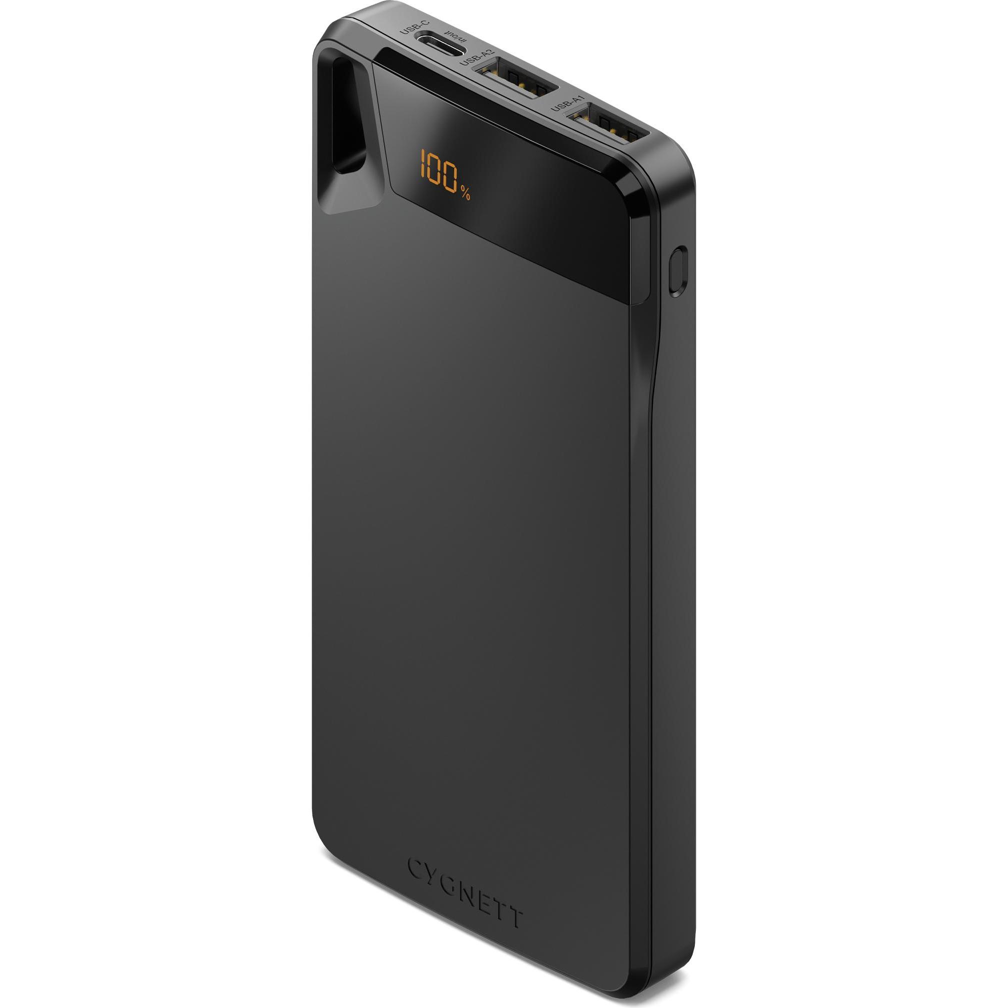 Cygnett Boost 4 Power Bank, 10.000 mAh, 15 W, digitales Display, schwarz