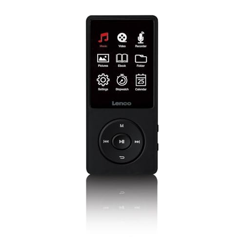 Lenco Xemio-669BK MP4-Player, 8GB Speicher, 6,1 cm TFT-LCD-Display, integriertes Mikrofon, schwarz